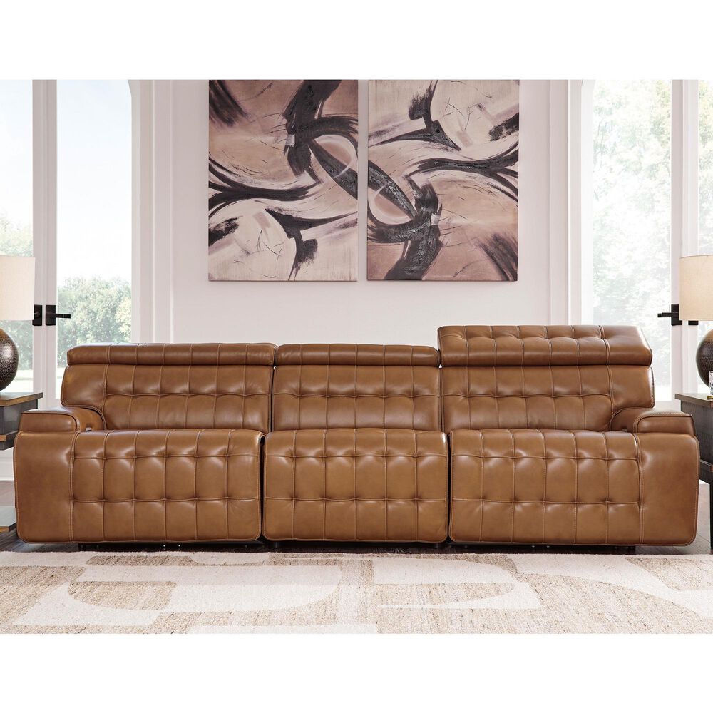 Ashley 3-Piece Power Reclining Symmetrical Sectional Sofa in Chocolate, , large