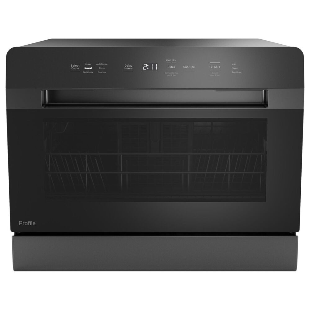 GE Profile 21.7" Countertop or Built-In Smart Compact Dishwasher with 6 Wash Cycles in Black, , large