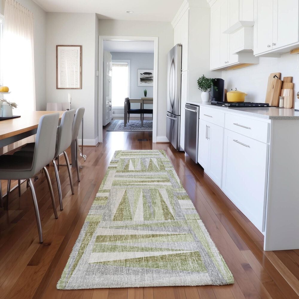 Dalyn Rug Company Lorenzo LN2 Green 2&#39;3&quot; x 7&#39;6&quot; Runner, , large