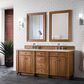 James Martin Vanities Bristol 72" Double Bathroom Vanity in Saddle Brown with 3 cm Victorian Silver Quartz Top and Rectangular Sinks, , large