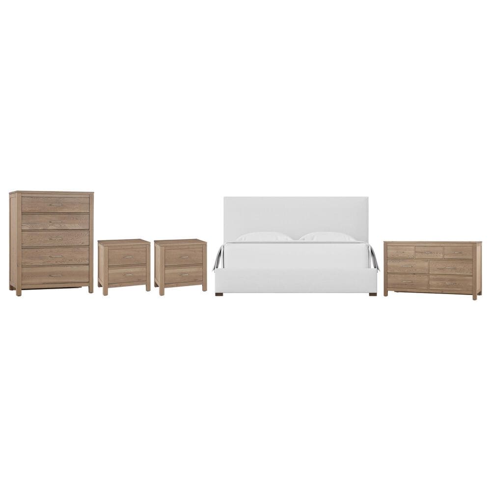 Viceray Collections Choices Amelia, Tide and Timber 5-Piece King Bedroom Set with Two Nightstand in Natural Oak, , large