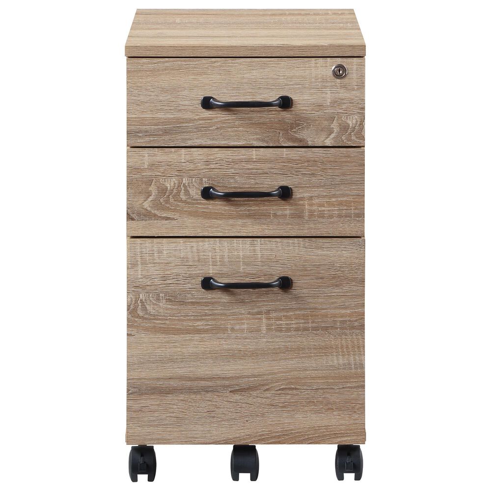 Valor Living Ace 3-Drawer Mobile File in River Oak, , large