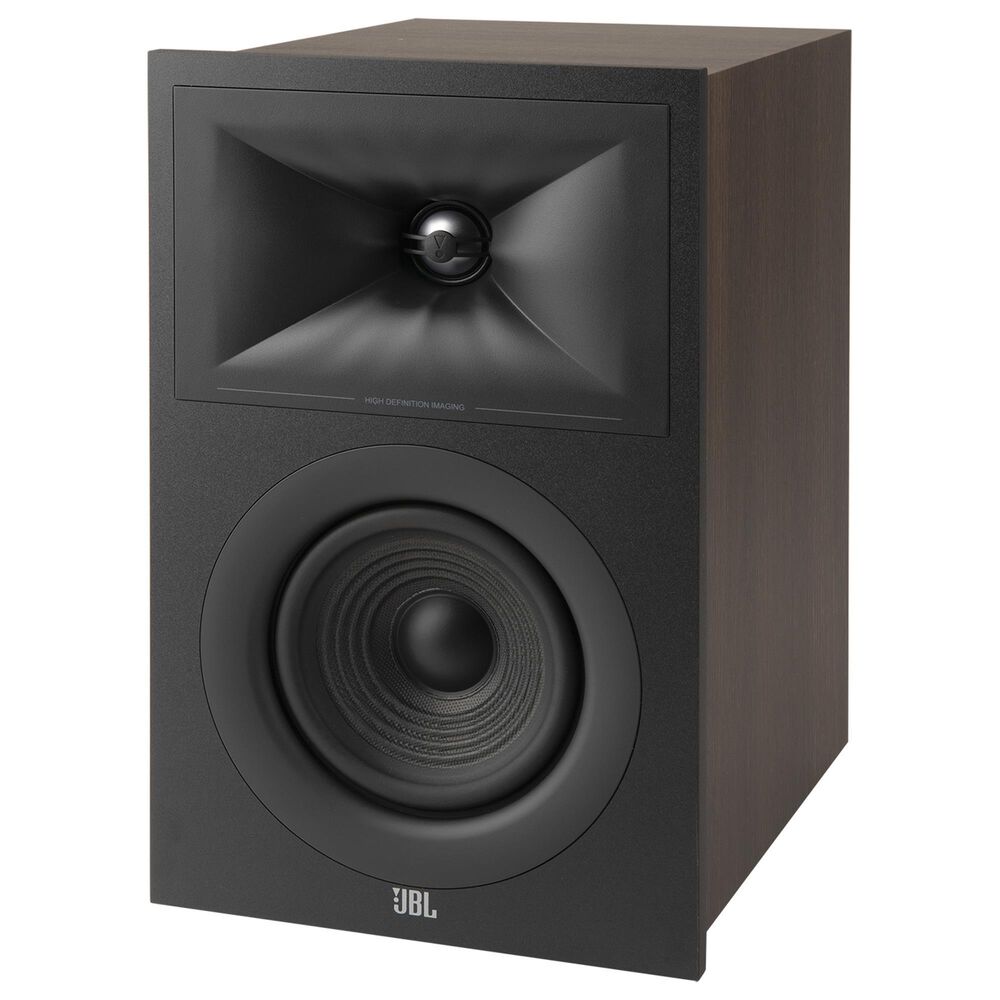 JBL 5.25 Bookshelf Loudspeaker + 8 Floorstanding Loudspeaker + 4.5 Center Channel Loudspeaker in Espresso + 12&quot; Powered Subwoofer in Latte + 7.2 Channel AV 8K Receiver in Black, , large