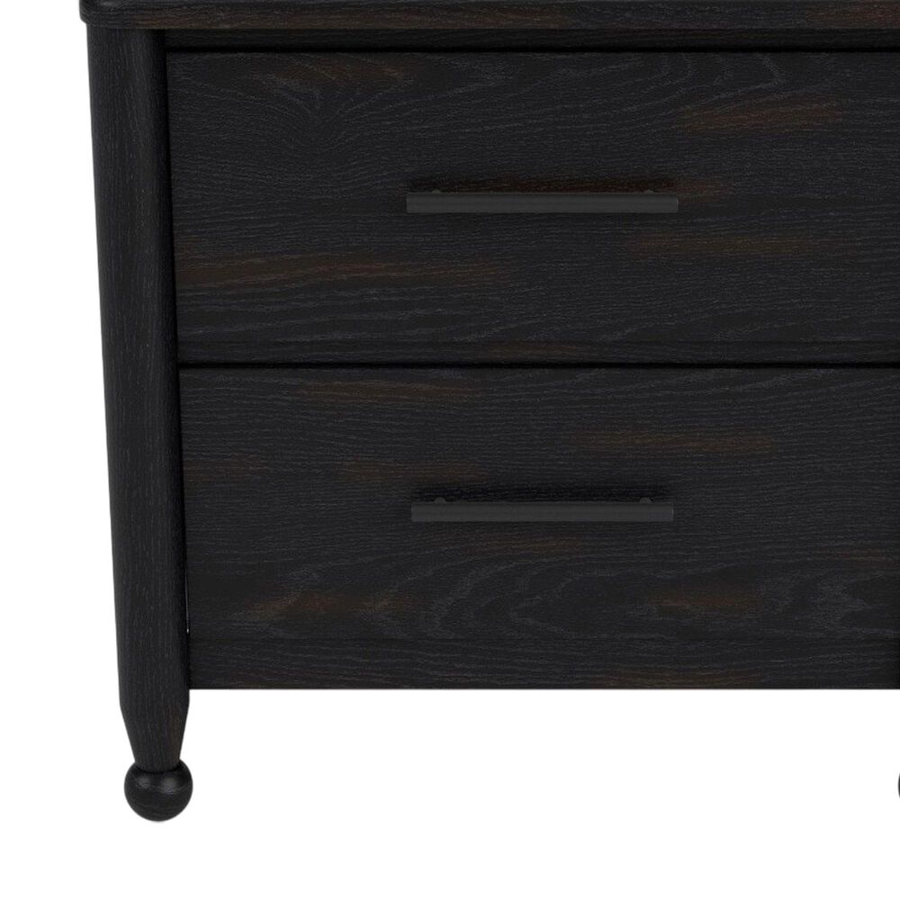 Riverside Furniture Calhoun Ebony 2 Drawer Nightstand in Whiskey Oak, , large
