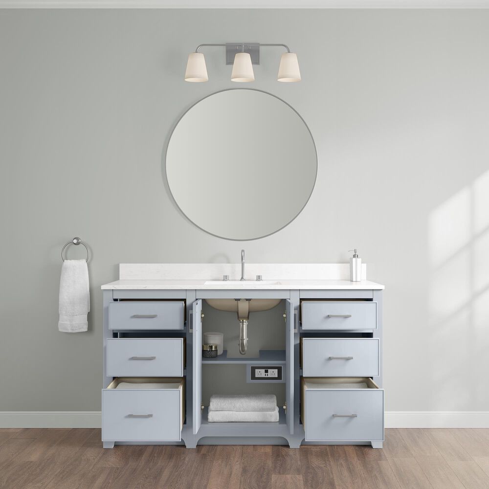 37B Lucerne 60" Single Bathroom Vanity in Soft Blue with Marble Top and Backsplash, , large