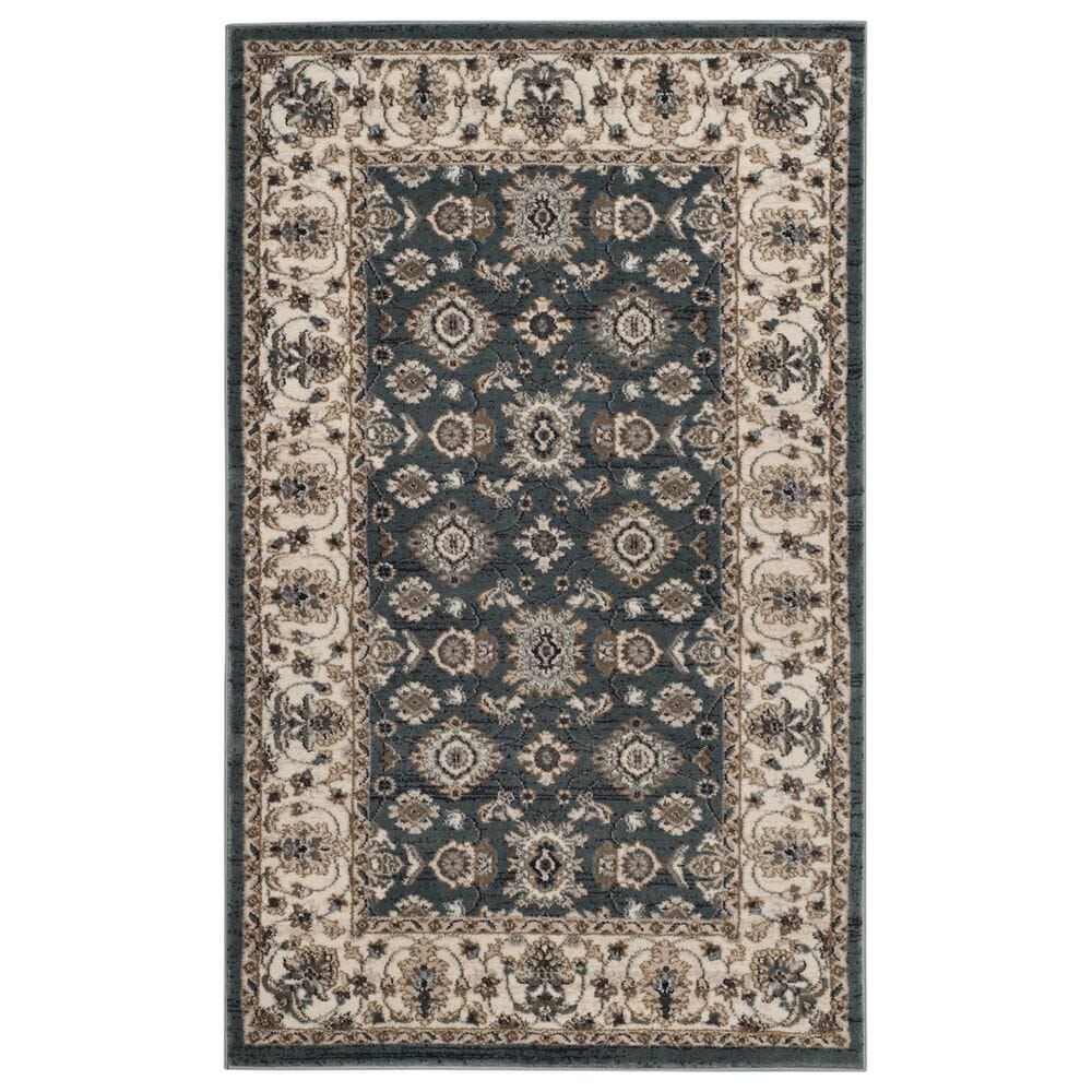 Safavieh Lyndhurst LNH332 3"3" x 5"3" Teal and Cream Area Rug, , large