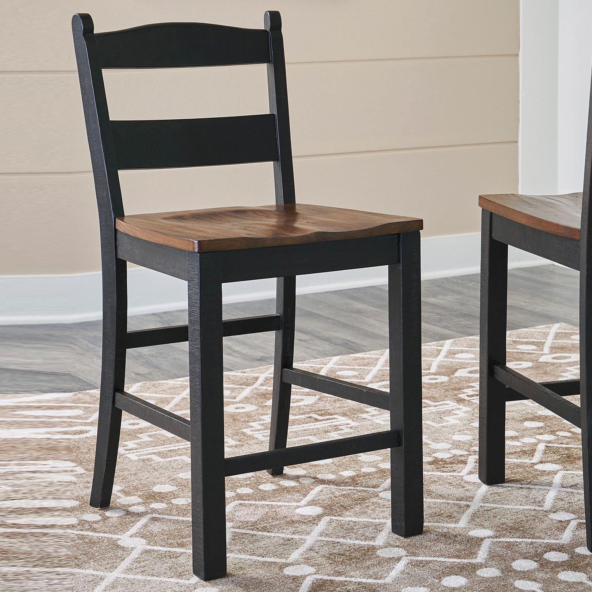 Ashley Valebeck Bar Stool in Distressed Black and Brown