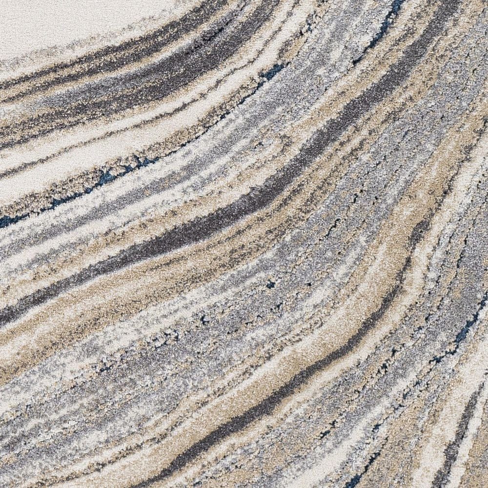 Surya Tuscany TUS-2315 2&#39; x 3&#39; Cream, Khaki, Gray, Charcoal and Blue Area Rug, , large