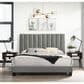Mayberry Hill Coyote King Upholstered Platform Bed and Two Nightstands Set in Carroll Grey, , large