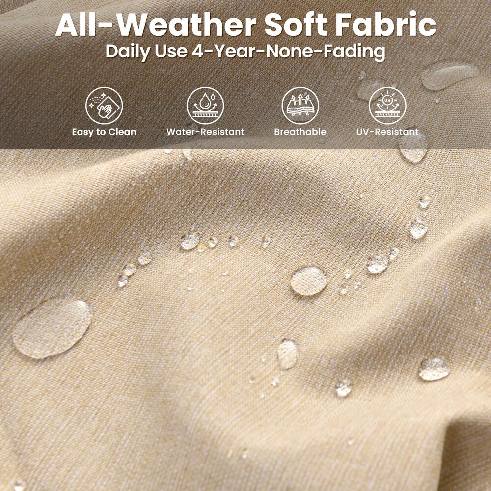 HOMLUX 5-Piece Patio Furniture Set with Chairs and Ottomans, High Back Outdoor Sofa Set, Brown Rattan in Beige, , large