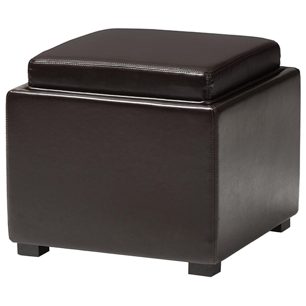 Baxton Studio Tate Storage Ottoman in Dark Brown, , large