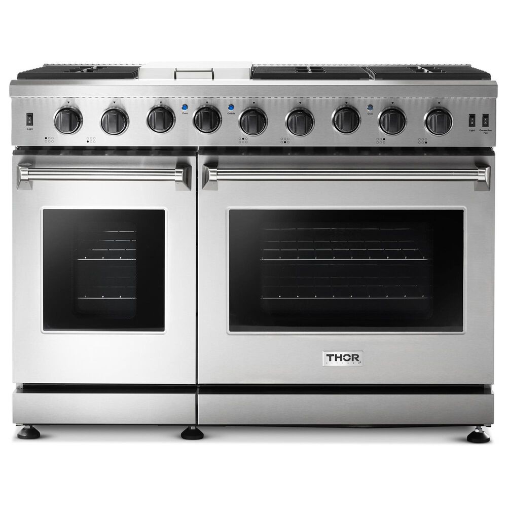 Thor Kitchen 48" Freestanding Professional Gas Range with Storage Drawer in Stainless Steel, , large