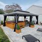HOMLUX 12"X20" Hardtop gazebo with double roof in Bronze in Gray, , large