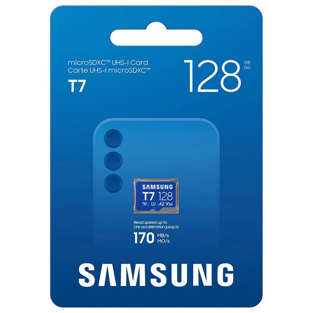 Samsung 128GB T7 UHS-I microSDXC Memory Card in Blue, , large