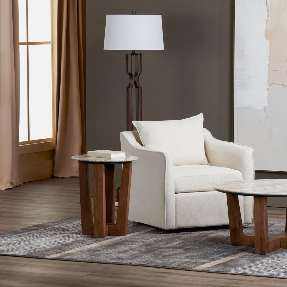 Slatehouse Wexler Round End Table in Brown and Gray, , large