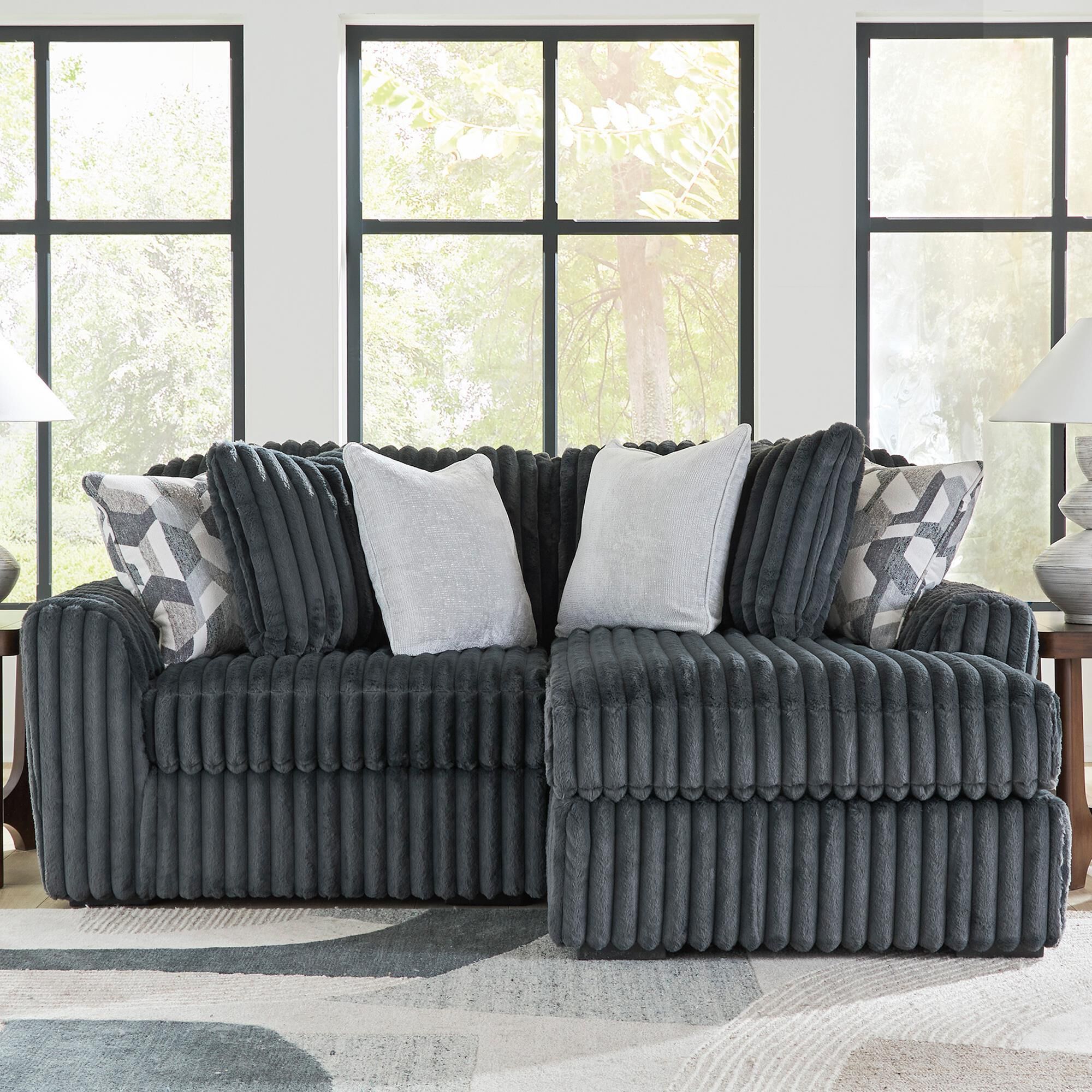 Ashley Midnight-Madness 2-Piece Right Facing Sectional with Chaise