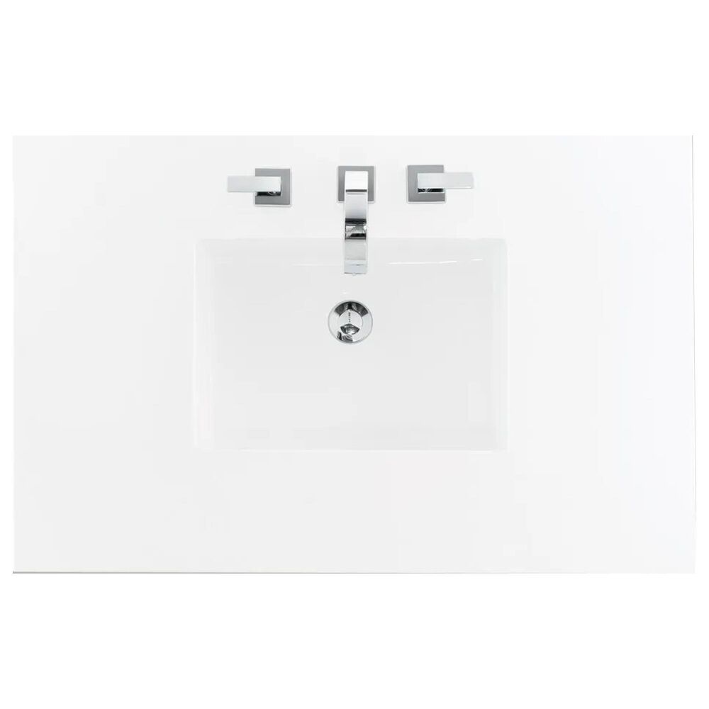James Martin Vanities Hudson 48&quot; Single Bathroom Vanity in Light Natural Oak with 3 cm White Zeus Quartz Top and Rectangular Sink, , large