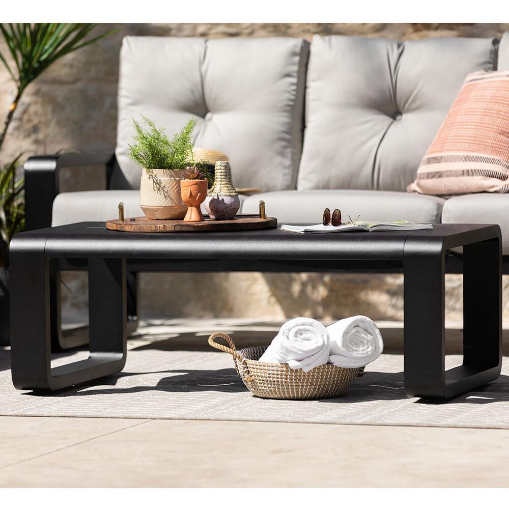 Woodard Vale Coffee Table in Textured Black Finish, , large