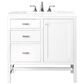 James Martin Vanities Addison 36" Single Bathroom Vanity in Glossy White with 3 cm Arctic Fall Solid Surface Top and Rectangular Sink, , large