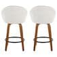 LumiSource Matisse 26" Swivel Counter Stool with Cream Fabric Upholstery in Walnut and Black (Set of 2), , large