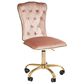 Impressions Vanity Elise Tufted Vanity Chair with Pink Cushion in Gold, , large