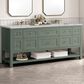 James Martin Vanities Breckenridge 72" Double Bathroom Vanity in Smokey Celadon with 3 cm Eternal Jasmine Pearl Silestone Top, Rectangular Sinks and FreePower Wireless Charger, , large
