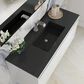 James Martin Vanities Mantova 47.3" Single Vanity in Glossy White and Brushed Nickel with 3 cm Charcoal Black Composite Stone Top and Rectangular Sink, , large