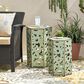 Hearth and Haven Selva 2-Piece Outdoor Hexagon Metal Side Table Set in Antique Green, , large