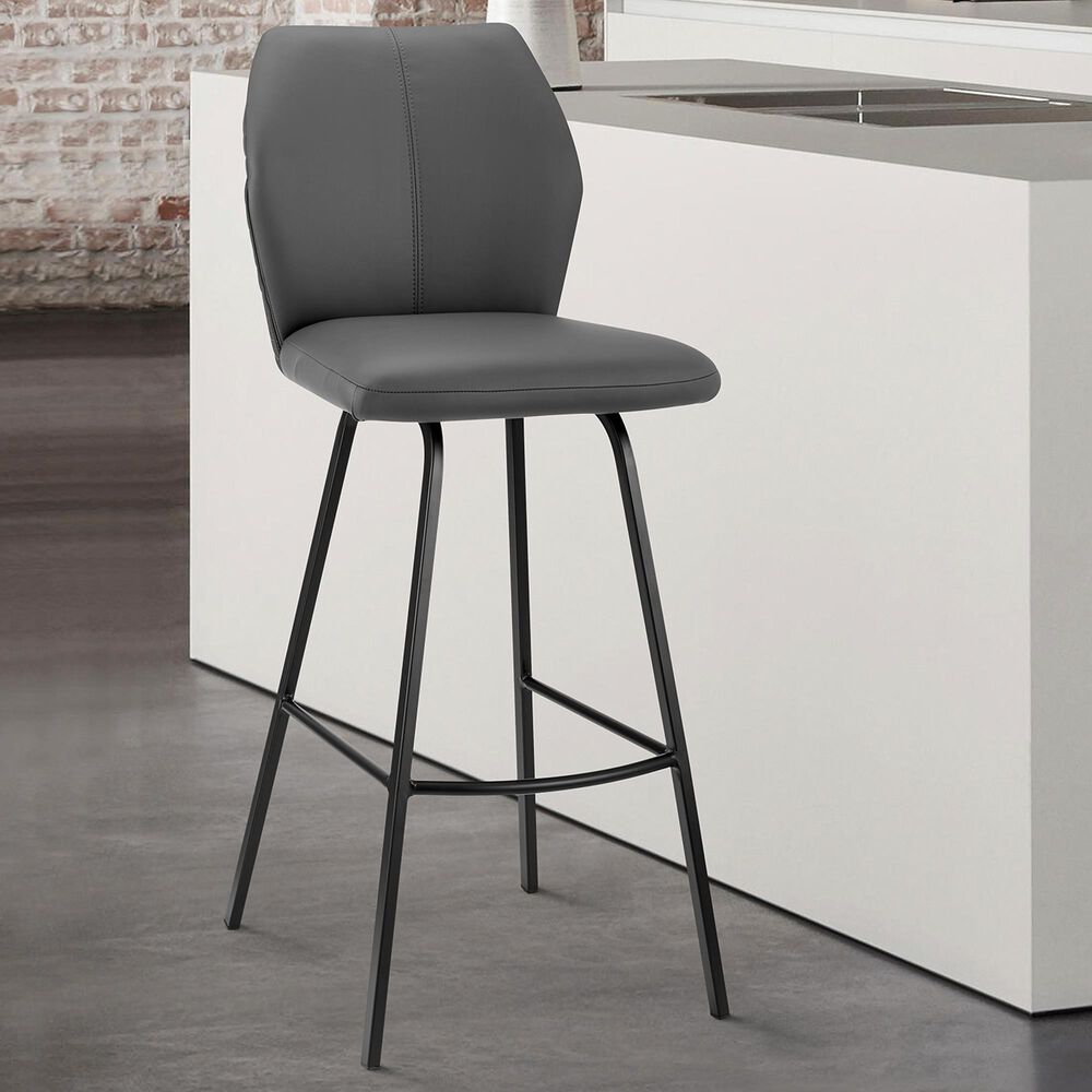 Blue River Tandy 26&quot; Swivel Counter Stool in Gray and Matte Black, , large