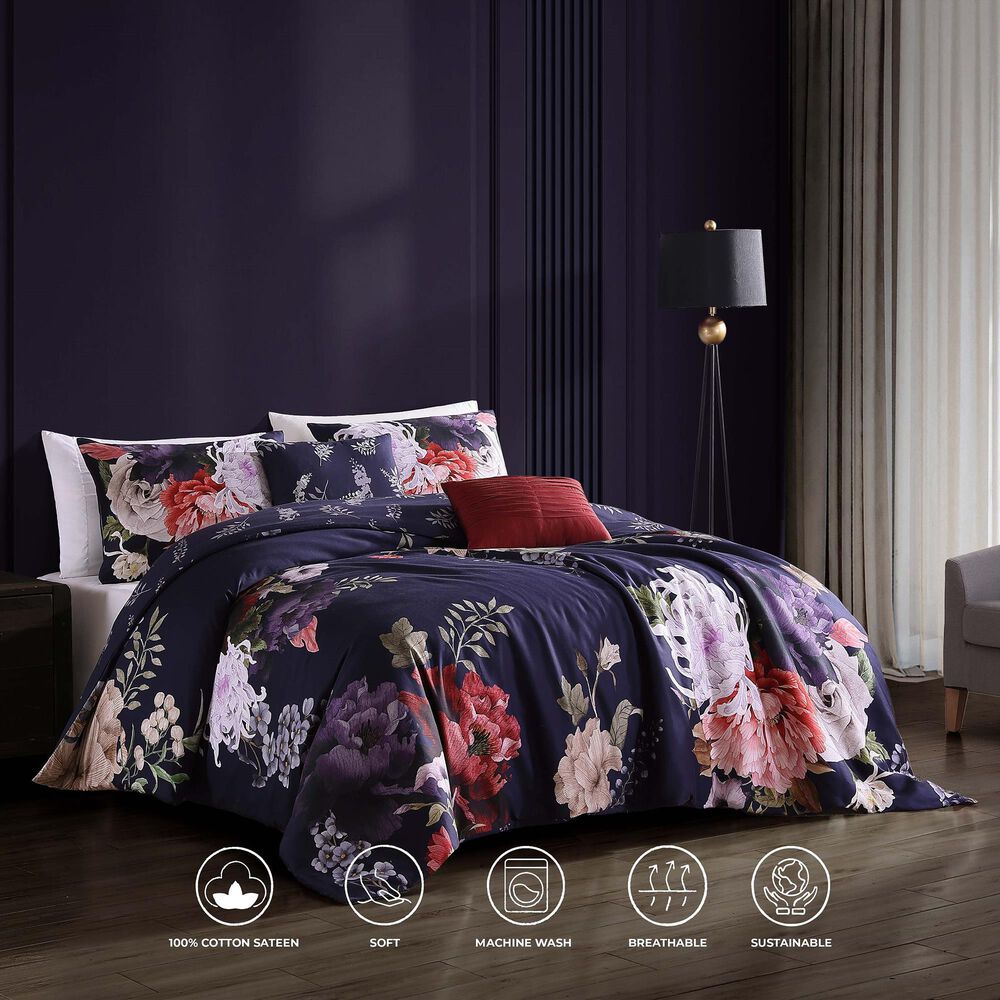 BEBEJAN Garden 5-Piece King Comforter Set in Purple, , large
