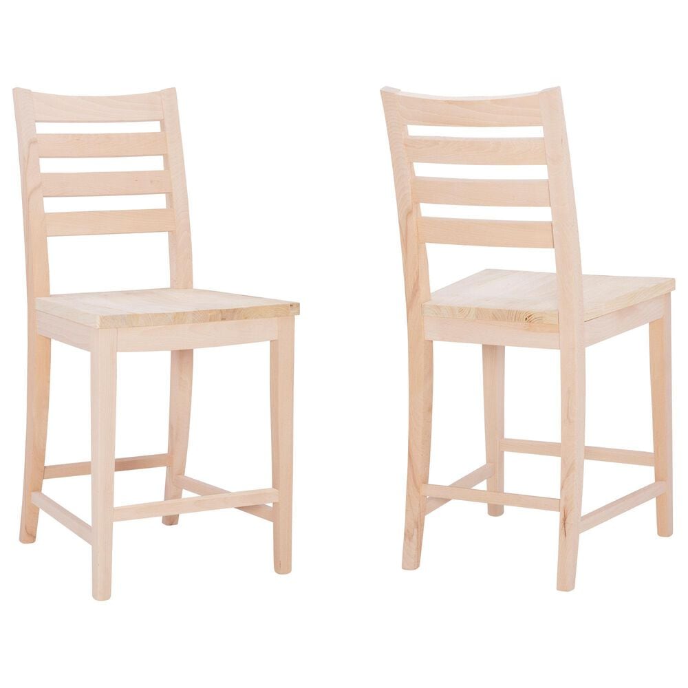 Linon Home Decor Flynn 22" Counter Stool in Unfinished (Set of 2), , large