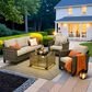 HOMLUX 4-Piece Outdoor Sofa Set in Beige, , large