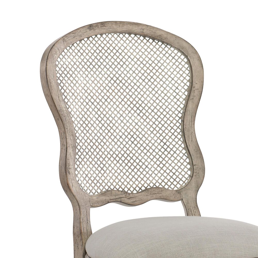 Hooker Furniture Boheme Gaston Metal Back Side Chair with Grey Cushion in Mercantile White &#40;Set of 2&#41;, , large