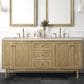 James Martin Vanities Laurent 72" Double Bathroom Vanity in Light Natural Oak with 3 cm Eternal Marfil Quartz Top and Rectangular Sinks, , large