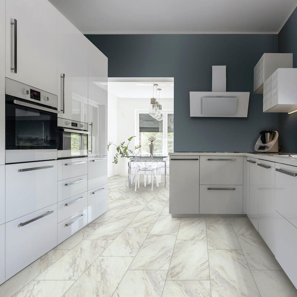 Tru-Cor PBE Tile Carrara Taupe 16&quot; x 32&quot; Luxury Vinyl Tile, , large