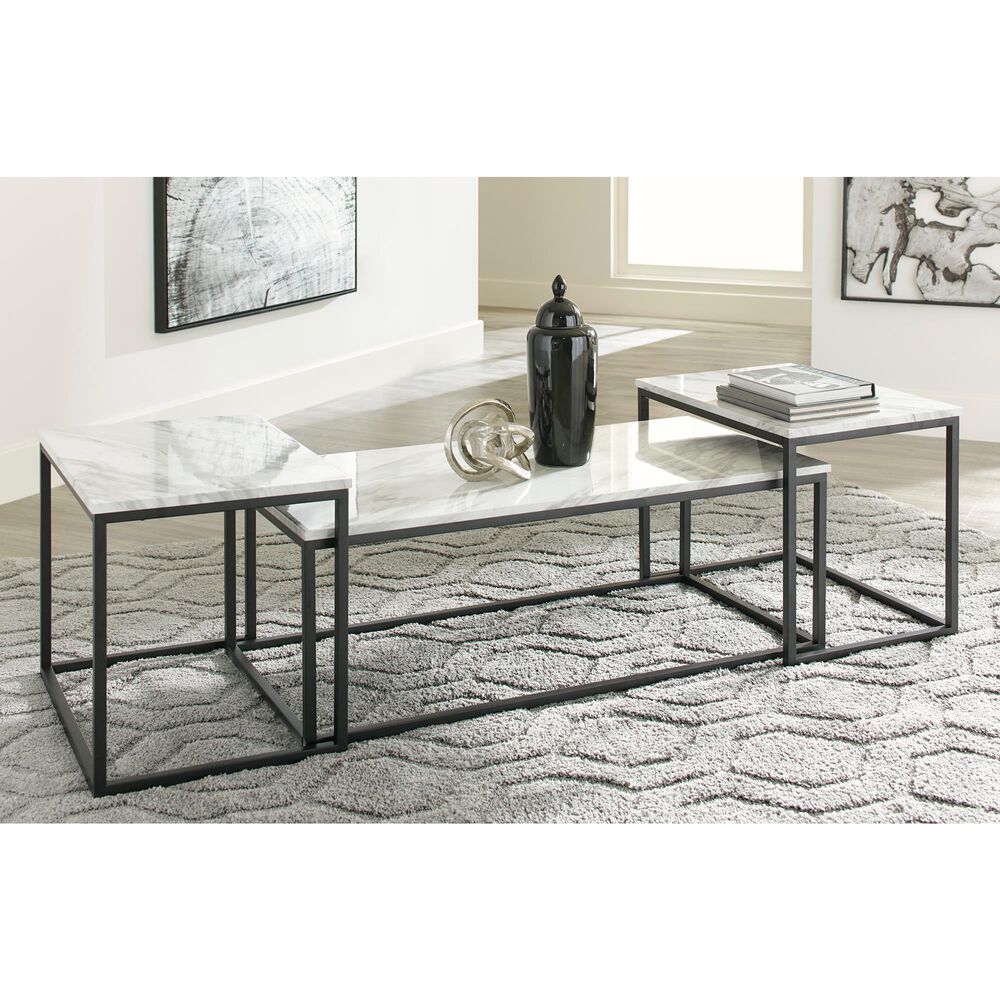 Ashley Donnesta 3-Piece Nesting Table Set in Gray and Black, , large