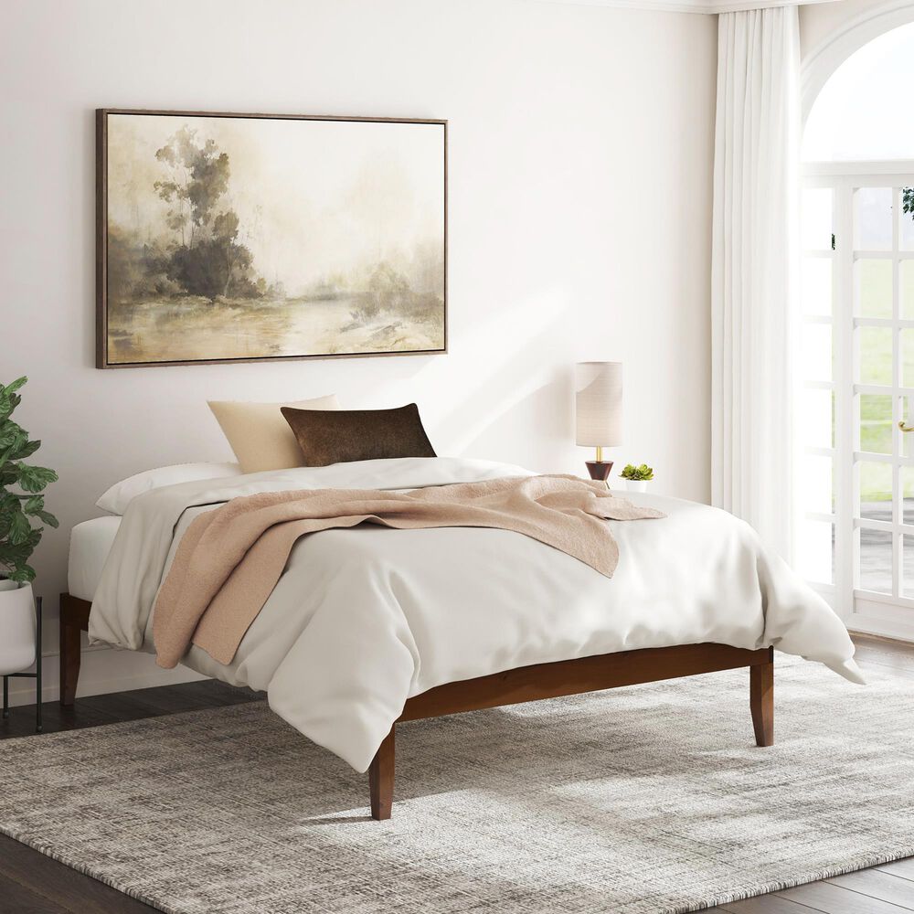 Linon Home Decor Polly Queen Platform Bed in Rich Walnut, , large