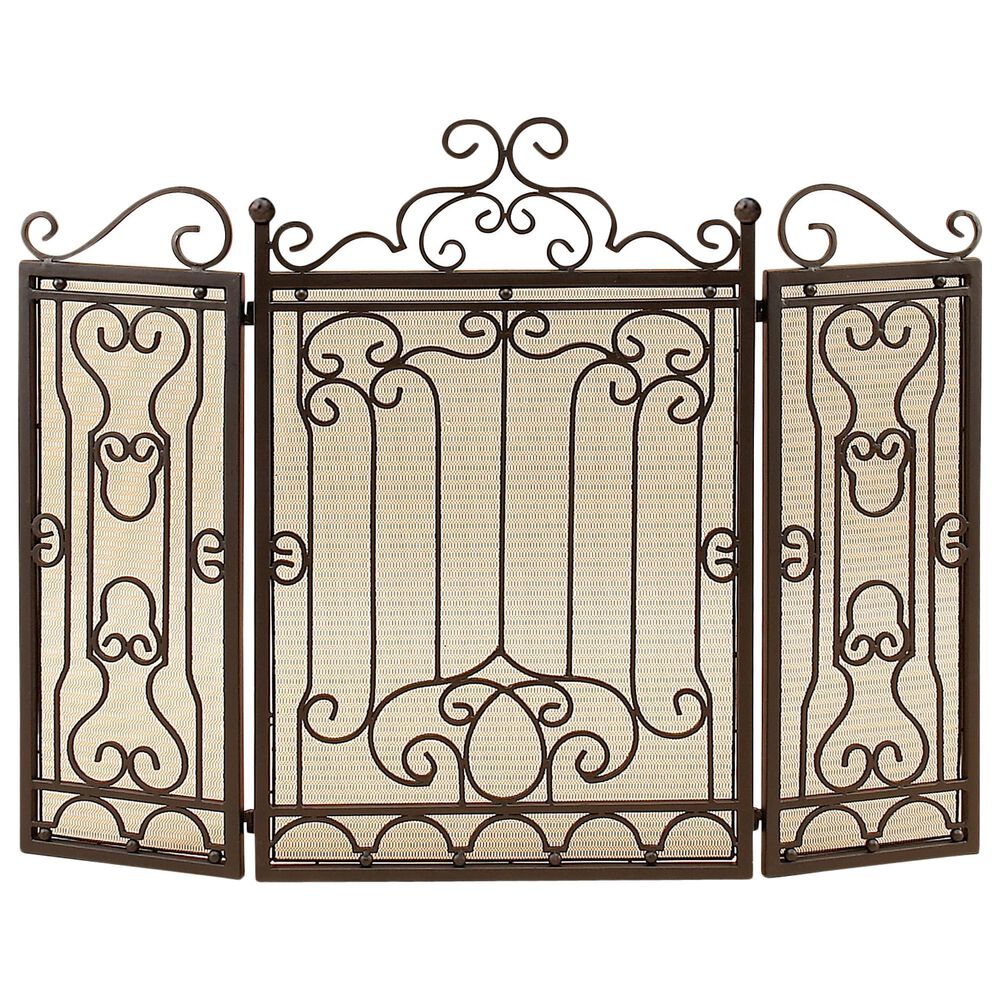 Maple and Jade 48" x 38" Fireplace Screen in Brown, , large