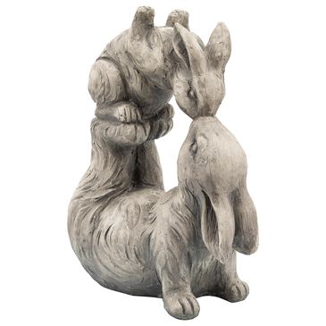 Sagebrook Home 15" Kissing Bunnies Sculpture in White, , large