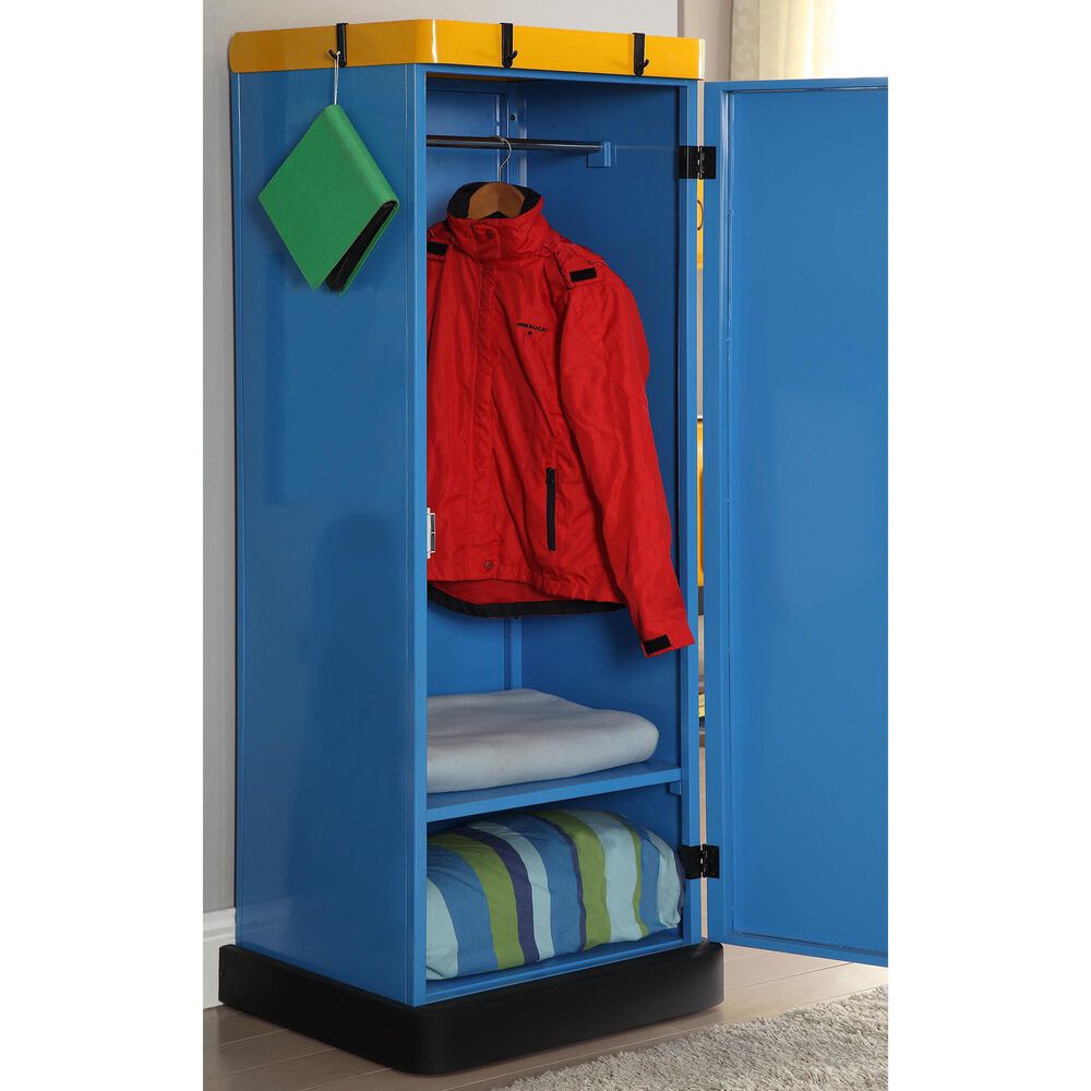 Furniture of America Sisco 2-Shelf Kids Closet in Blue, , large