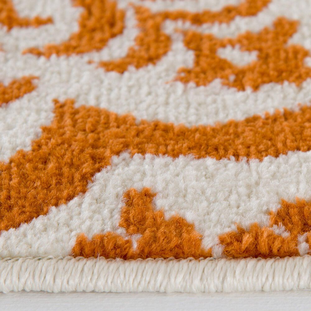 Central Oriental Terrace Tropic Contoy 5&#39; x 7&#39;3&quot; Snow and Tangerine Area Rug, , large