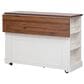 HOMLUX 53" Kitchen Island with Two Tempered Glass Cabinet Door in White, , large