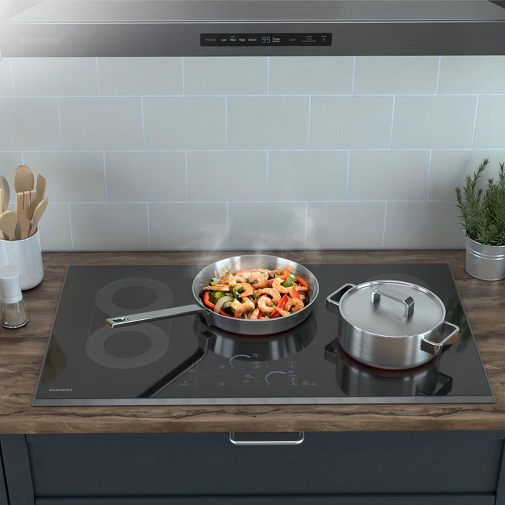 Samsung 2-Piece Kitchen Package with Bespoke 30" Combination Wall Oven and 36" Electric Cooktop in Stainless Steel, , large