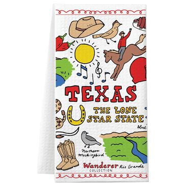 1 Brilliant Gift Wanderer Texas Dish Towel in White, , large