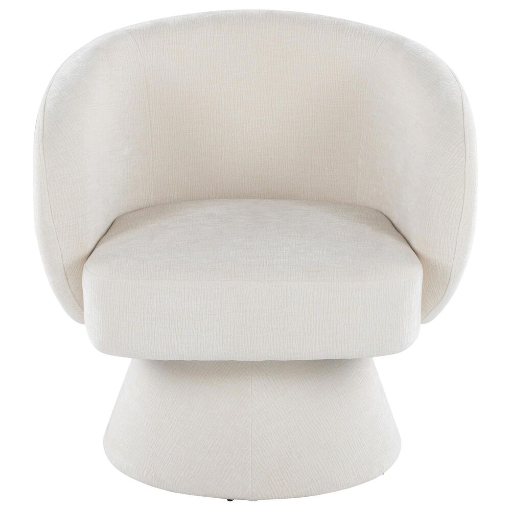 LumiSource Fran Swivel Accent Chair in Cream, , large