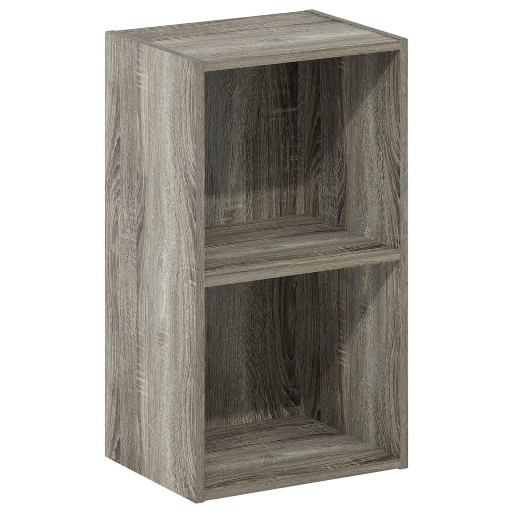 HOMLUX 2-Tier Open Shelf Bookcase in French Oak, , large