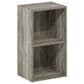 HOMLUX 2-Tier Open Shelf Bookcase in French Oak, , large