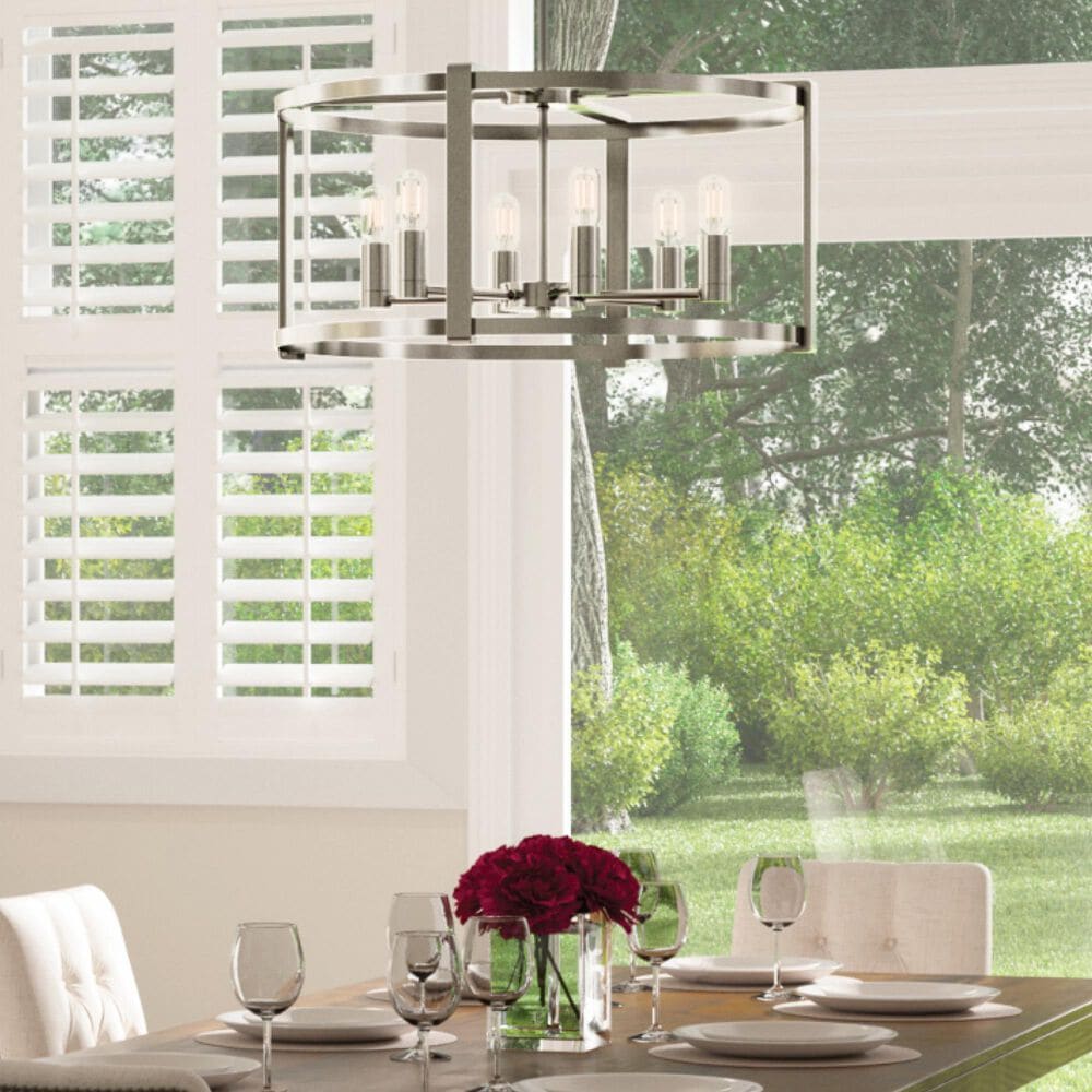 Hunter Astwood 6-Light Chandelier in Polished Nickel, , large