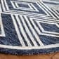 Safavieh Micro-Loop MLP156N 5" Round Navy and Ivory Area Rug, , large