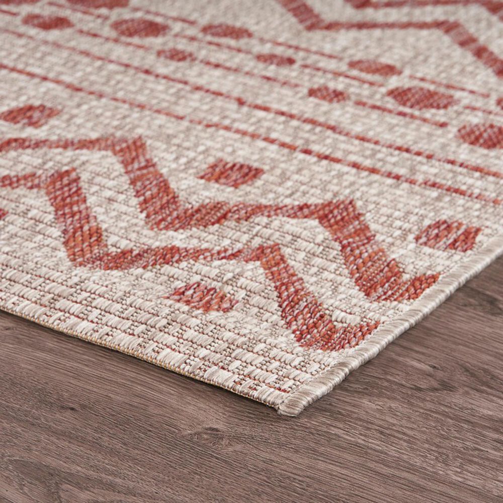 L&amp;R Resources Sun Shower 8&#39; x 10&#39; Beige and Red Indoor/Outdoor Area Rug, , large
